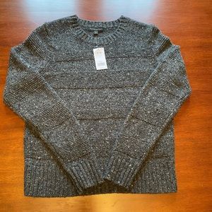 NWT: Banana Republic textured-stripe sweater in dark gray -- $30